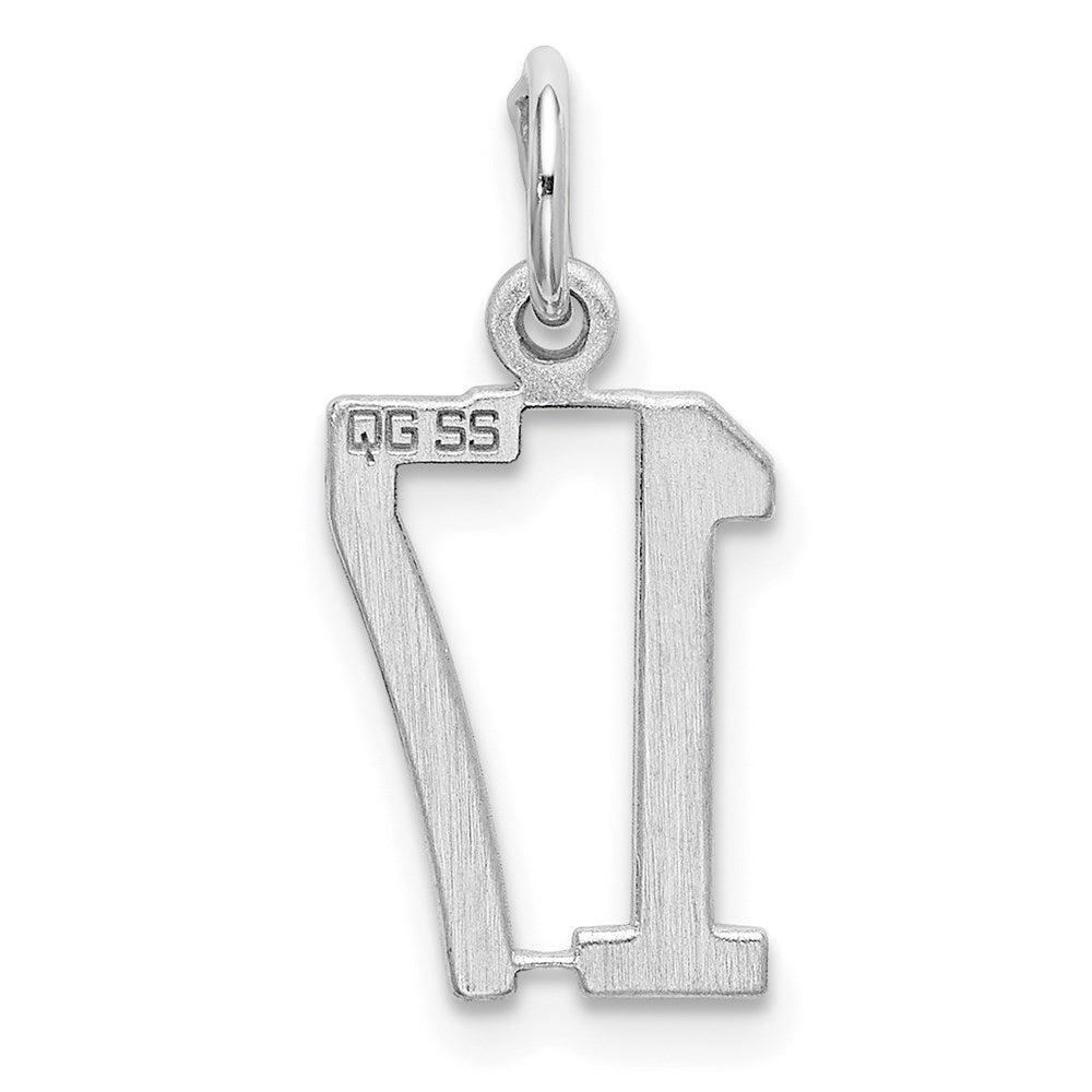 Sterlingsilber Silber/rhodiniert Länglich Zahl 17 Charm