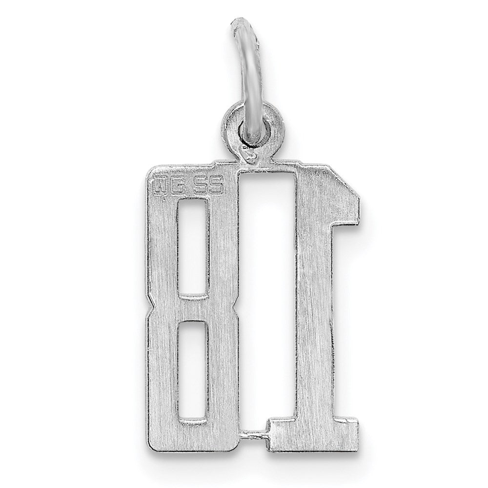 Sterlingsilber Silber/rhodiniert Länglich Zahl 18 Charm
