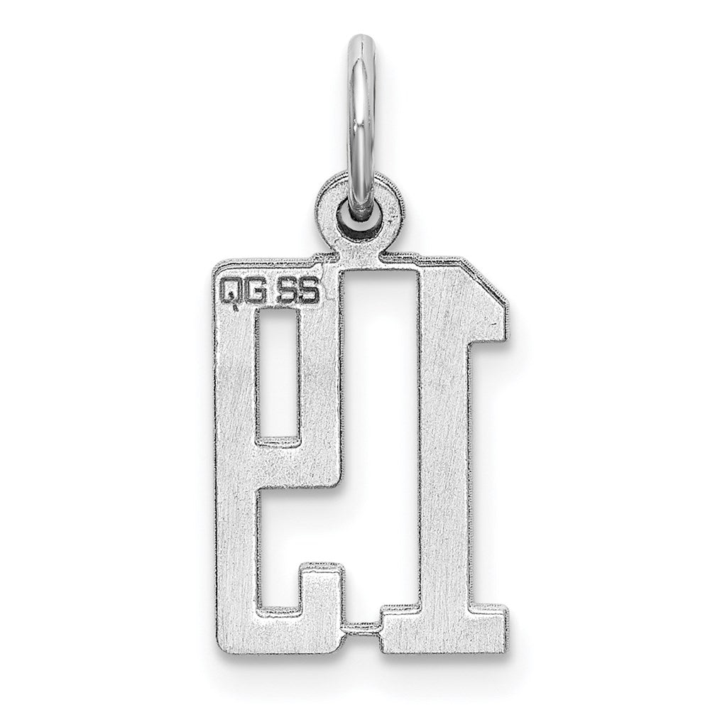 Sterlingsilber Silber/rhodiniert Länglich Zahl 19 Charm