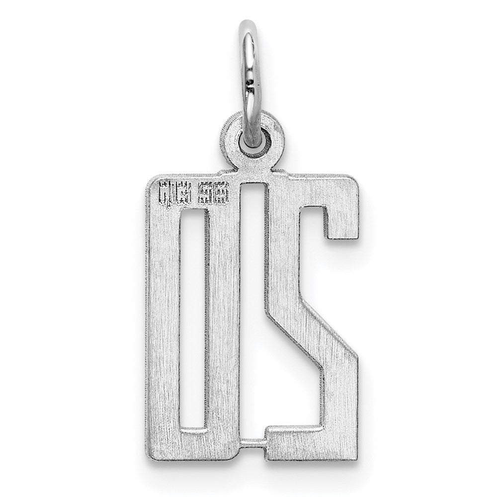 Sterlingsilber Silber/rhodiniert Länglich Zahl 20 Charm