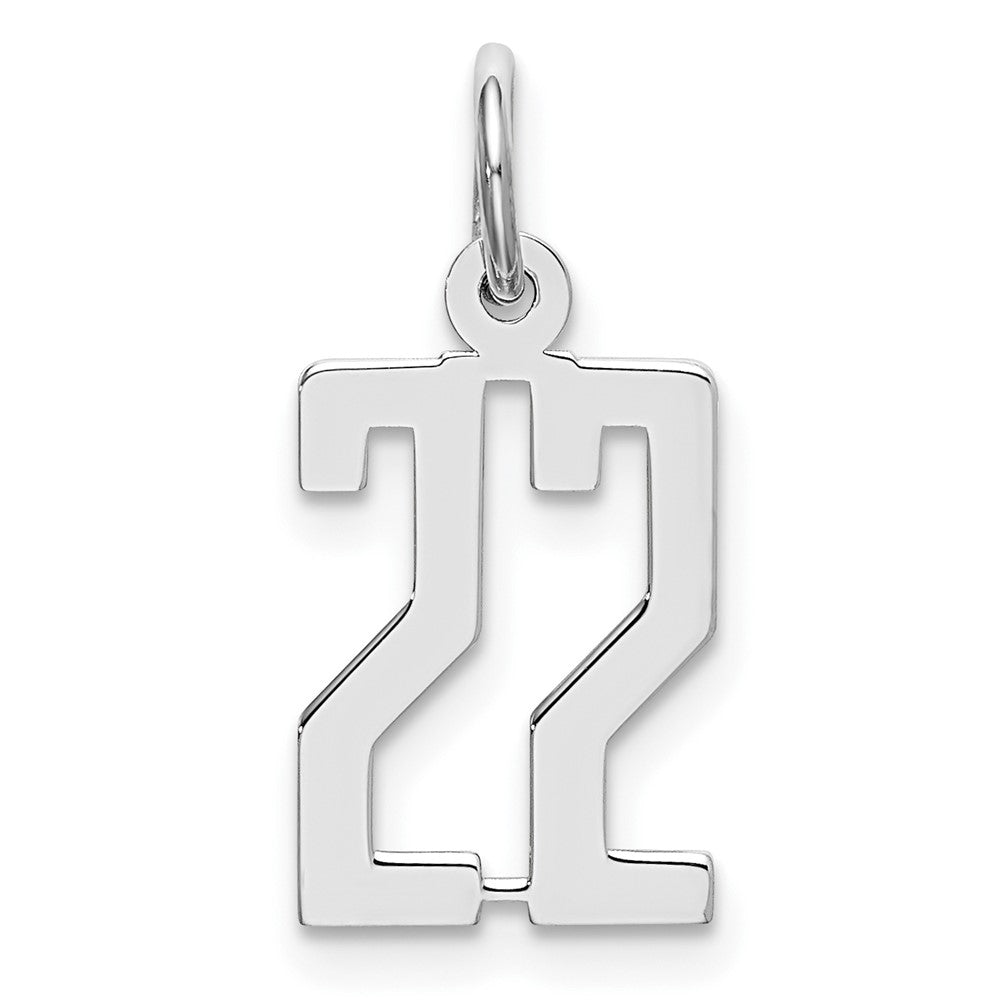 Sterlingsilber Silber/rhodiniert Länglich Zahl 22 Charm