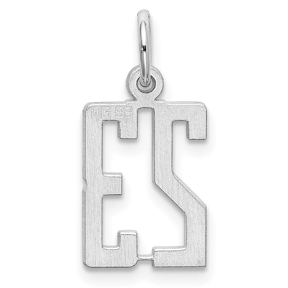 Sterlingsilber Silber/rhodiniert Länglich Zahl 23 Charm