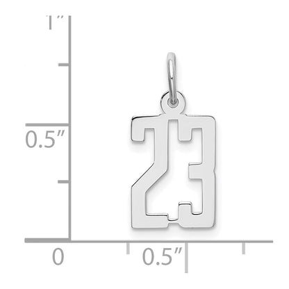 Sterlingsilber Silber/rhodiniert Länglich Zahl 23 Charm