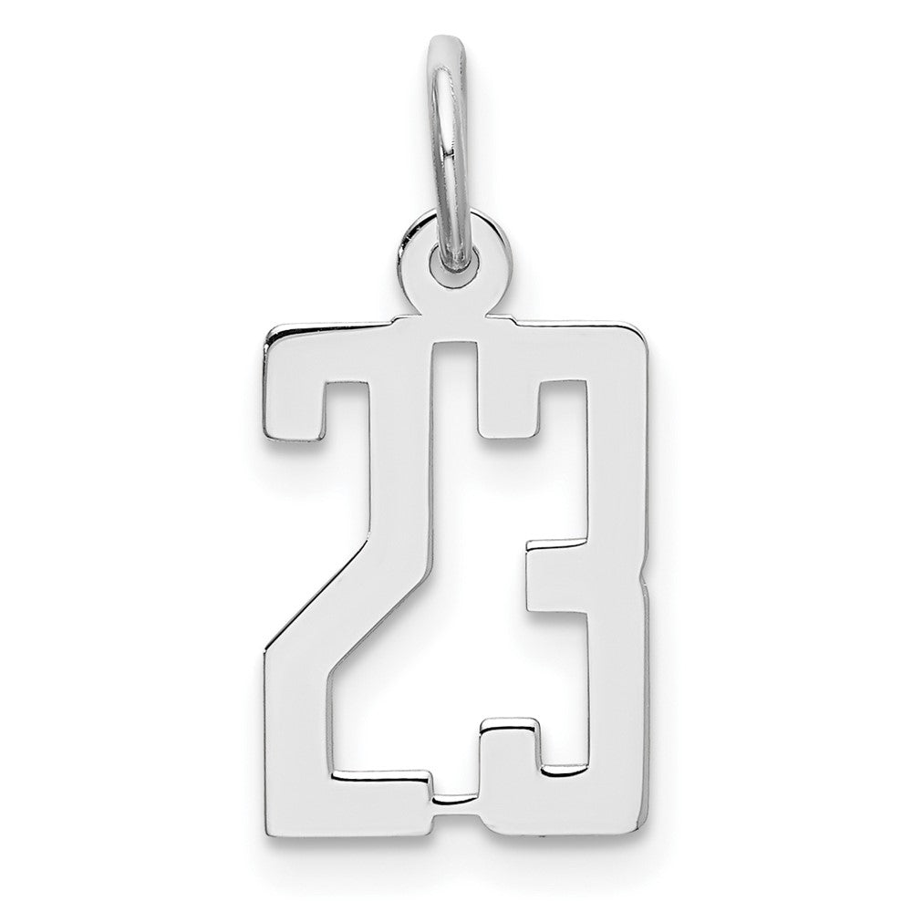 Sterlingsilber Silber/rhodiniert Länglich Zahl 23 Charm