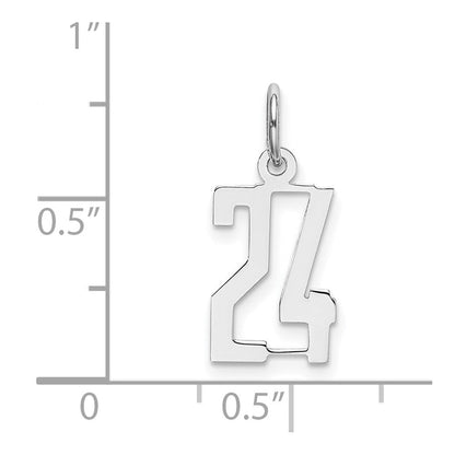Sterlingsilber Silber/rhodiniert Länglich Zahl 24 Charm