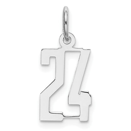 Sterlingsilber Silber/rhodiniert Länglich Zahl 24 Charm