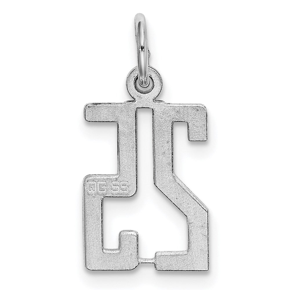 Sterlingsilber Silber/rhodiniert Länglich Zahl 25 Charm