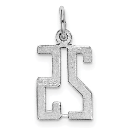 Sterlingsilber Silber/rhodiniert Länglich Zahl 25 Charm