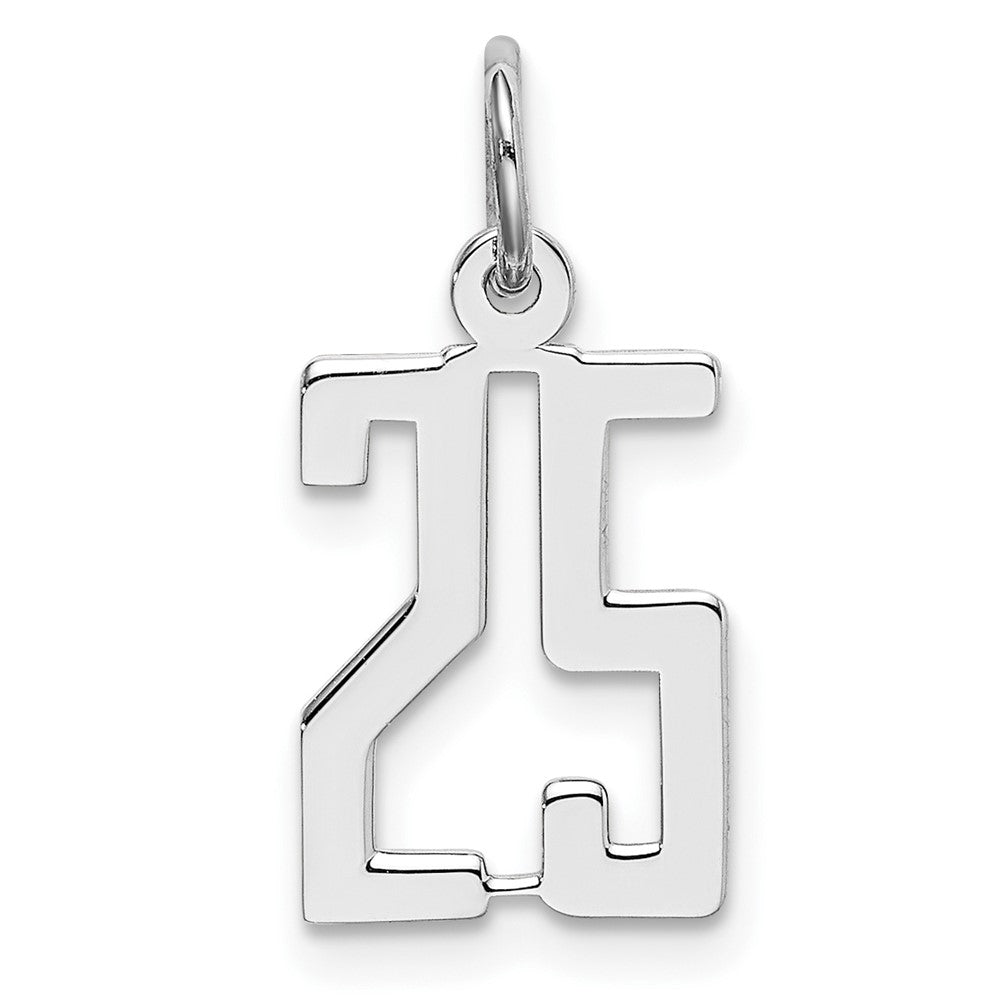 Sterlingsilber Silber/rhodiniert Länglich Zahl 25 Charm