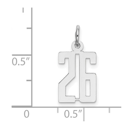Sterlingsilber Silber/rhodiniert Länglich Zahl 26 Charm