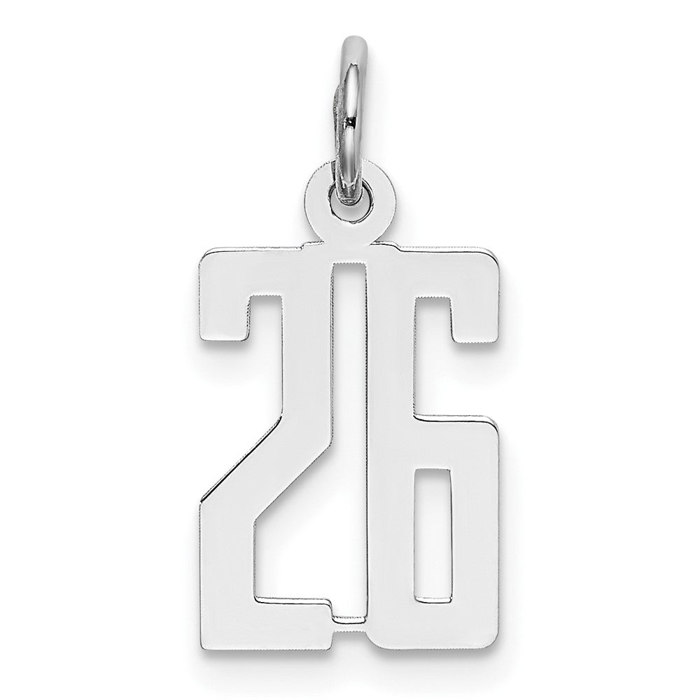 Sterlingsilber Silber/rhodiniert Länglich Zahl 26 Charm