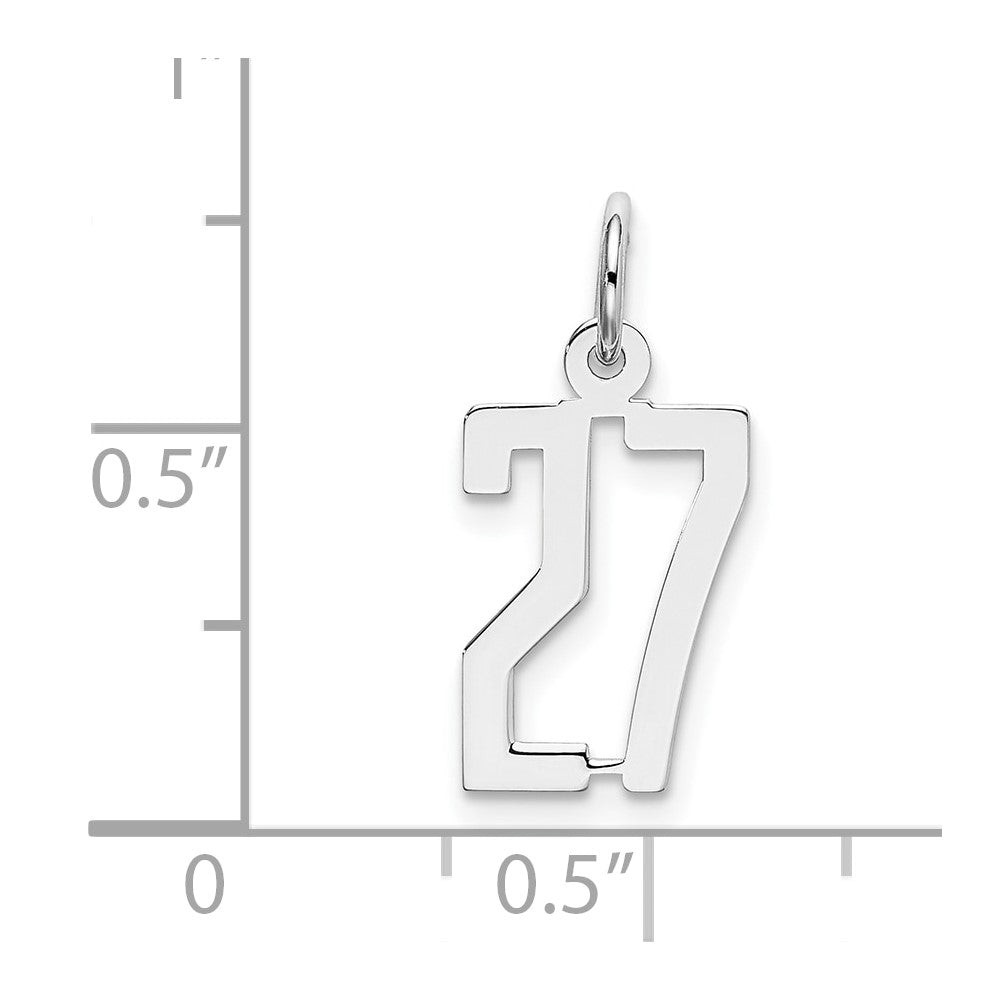 Sterlingsilber Silber/rhodiniert Länglich Zahl 27 Charm