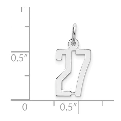 Sterlingsilber Silber/rhodiniert Länglich Zahl 27 Charm
