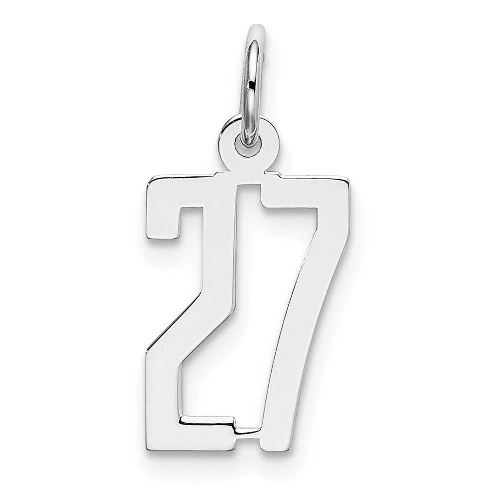 Sterlingsilber Silber/rhodiniert Länglich Zahl 27 Charm