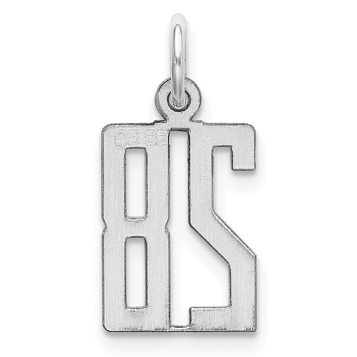 Sterlingsilber Silber/rhodiniert Länglich Zahl 28 Charm