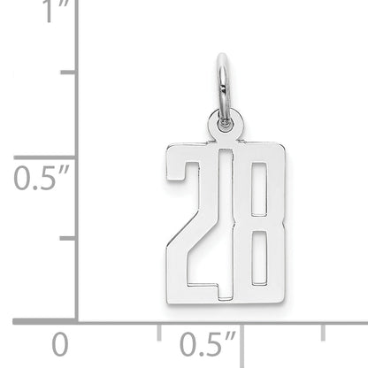 Sterlingsilber Silber/rhodiniert Länglich Zahl 28 Charm