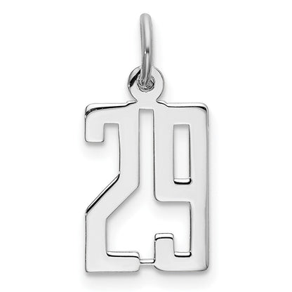 Sterlingsilber Silber/rhodiniert Länglich Zahl 29 Charm