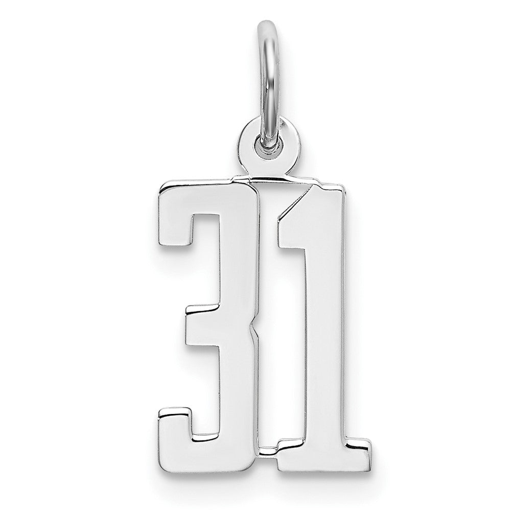 Sterlingsilber Silber/rhodiniert Länglich Zahl 31 Charm