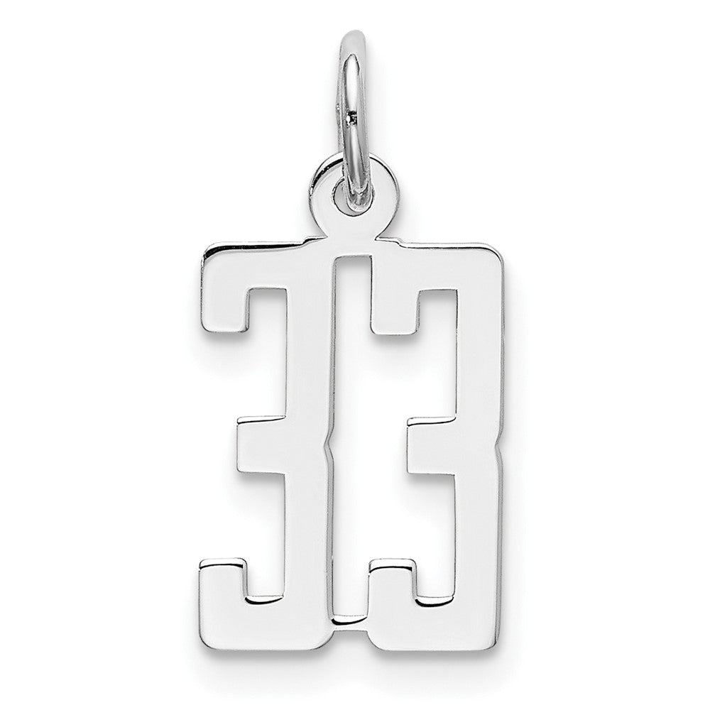 Sterlingsilber Silber/rhodiniert Länglich Zahl 33 Charm
