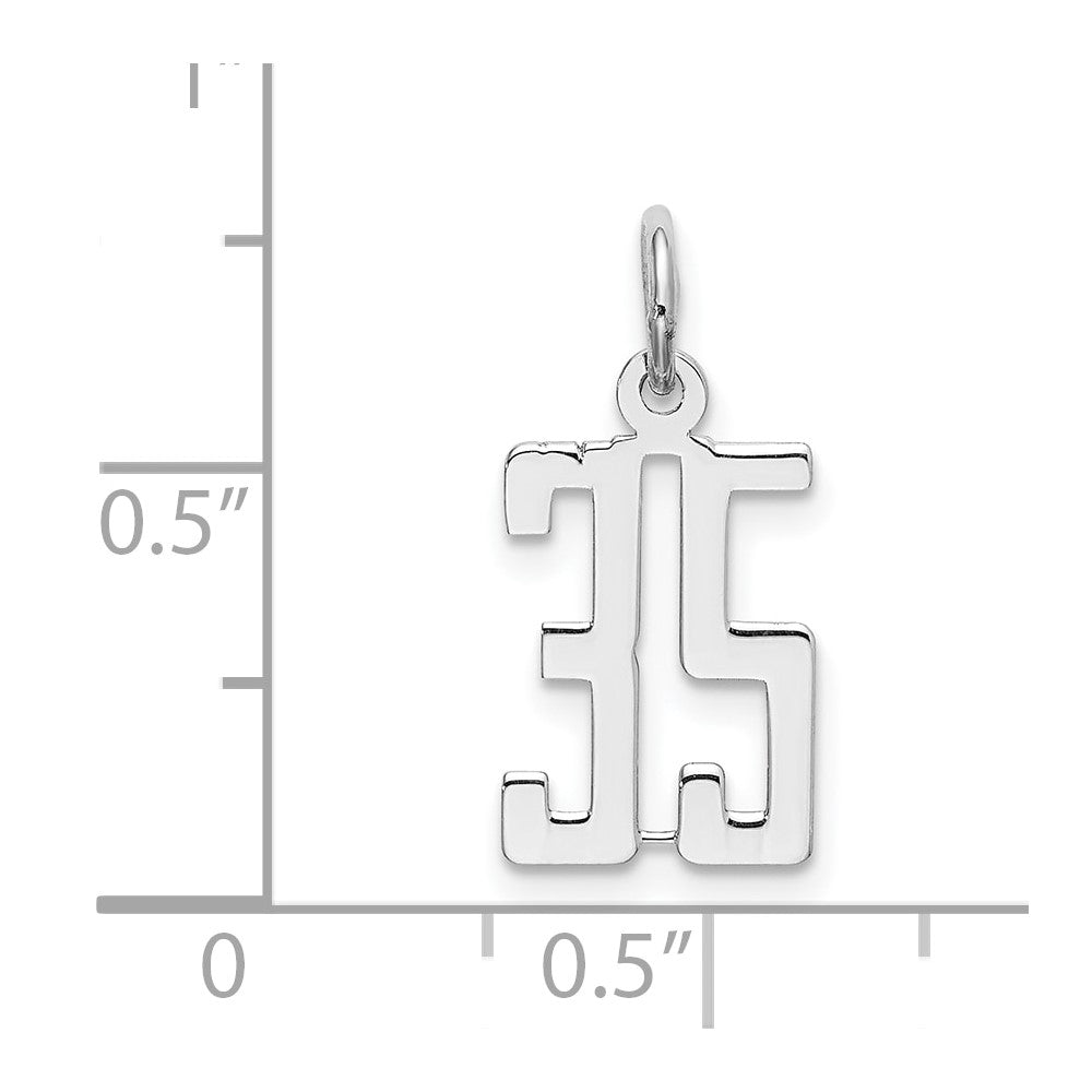 Sterlingsilber Silber/rhodiniert Länglich Zahl 35 Charm