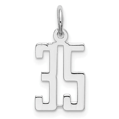 Sterlingsilber Silber/rhodiniert Länglich Zahl 35 Charm