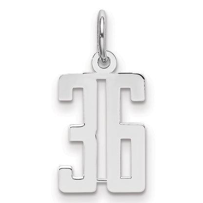 Sterlingsilber Silber/rhodiniert Länglich Zahl 36 Charm