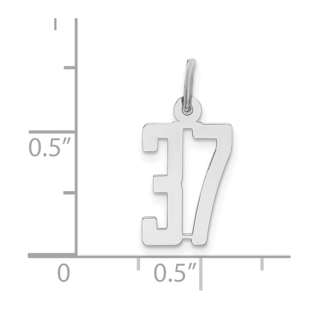 Sterlingsilber Silber/rhodiniert Länglich Zahl 37 Charm