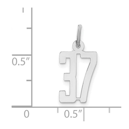 Sterlingsilber Silber/rhodiniert Länglich Zahl 37 Charm