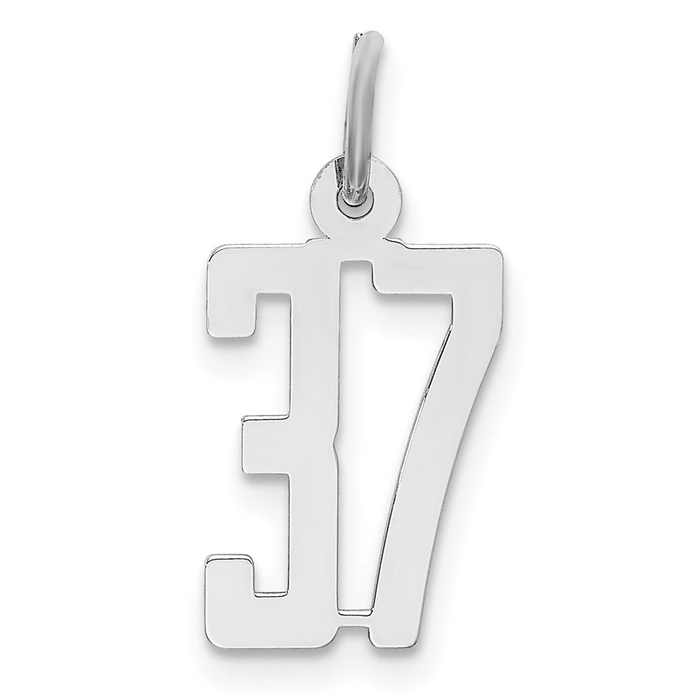 Sterlingsilber Silber/rhodiniert Länglich Zahl 37 Charm
