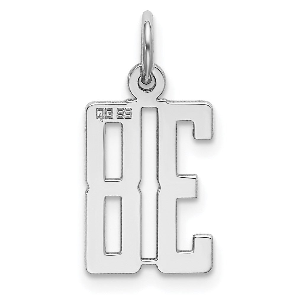 Sterlingsilber Silber/rhodiniert Länglich Zahl 38 Charm