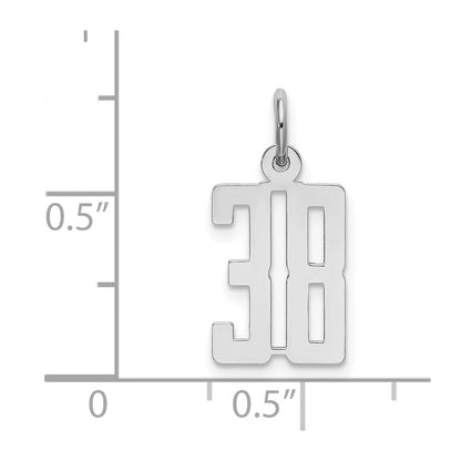 Sterlingsilber Silber/rhodiniert Länglich Zahl 38 Charm