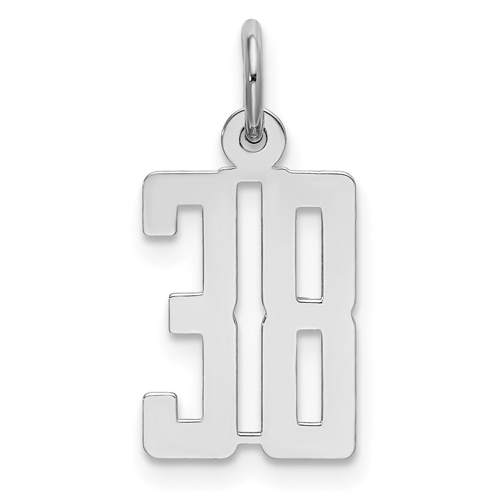 Sterlingsilber Silber/rhodiniert Länglich Zahl 38 Charm