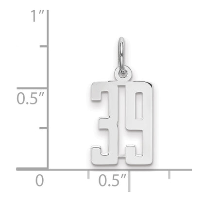 Sterlingsilber Silber/rhodiniert Länglich Zahl 39 Charm