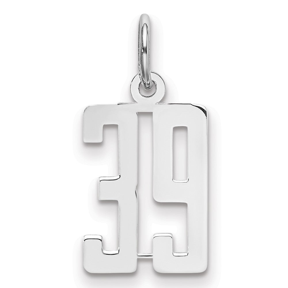 Sterlingsilber Silber/rhodiniert Länglich Zahl 39 Charm