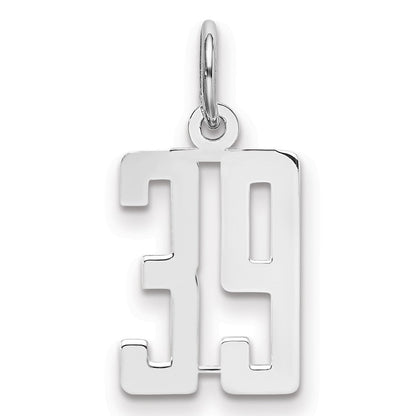 Sterlingsilber Silber/rhodiniert Länglich Zahl 39 Charm