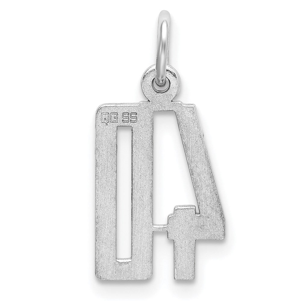Sterlingsilber Silber/rhodiniert Länglich Zahl 40 Charm