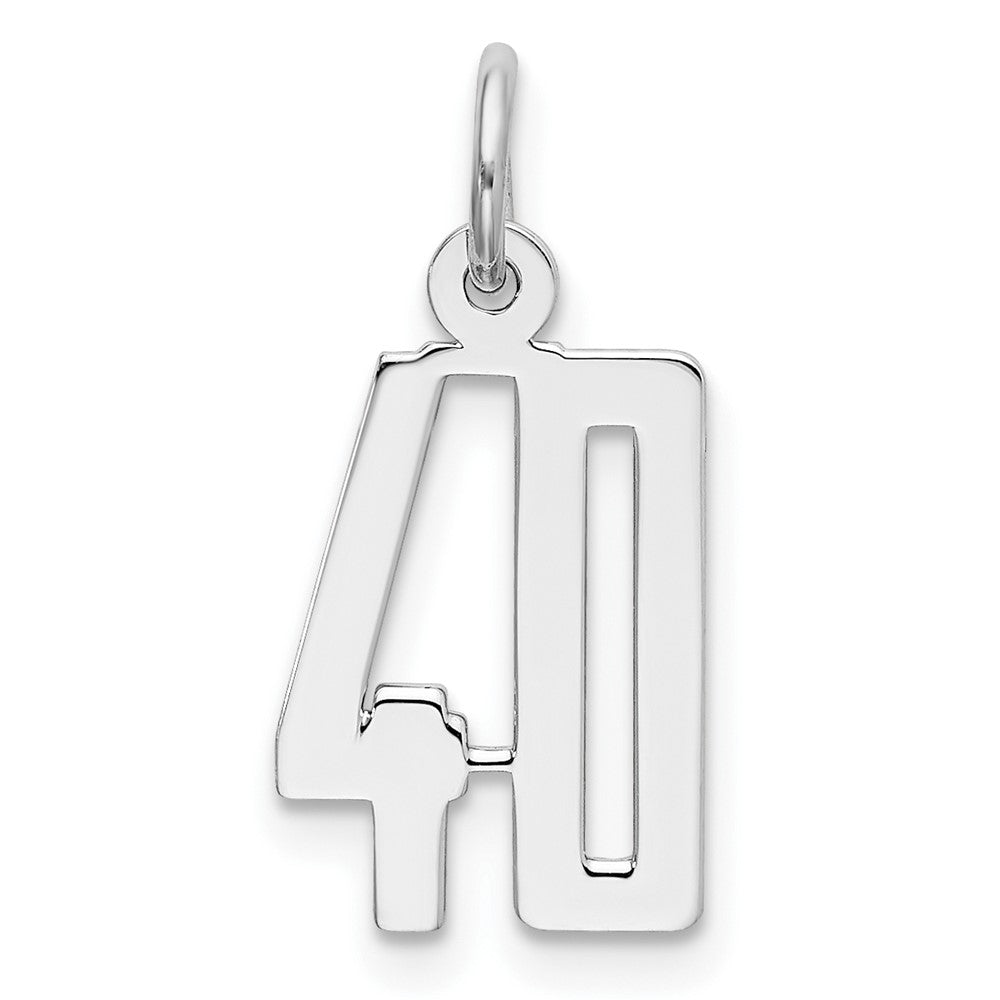 Sterlingsilber Silber/rhodiniert Länglich Zahl 40 Charm