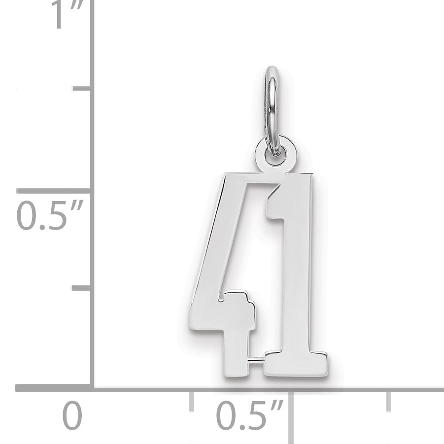 Sterlingsilber Silber/rhodiniert Länglich Zahl 41 Charm
