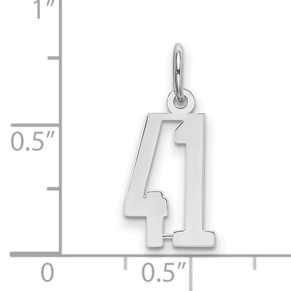 Sterlingsilber Silber/rhodiniert Länglich Zahl 41 Charm
