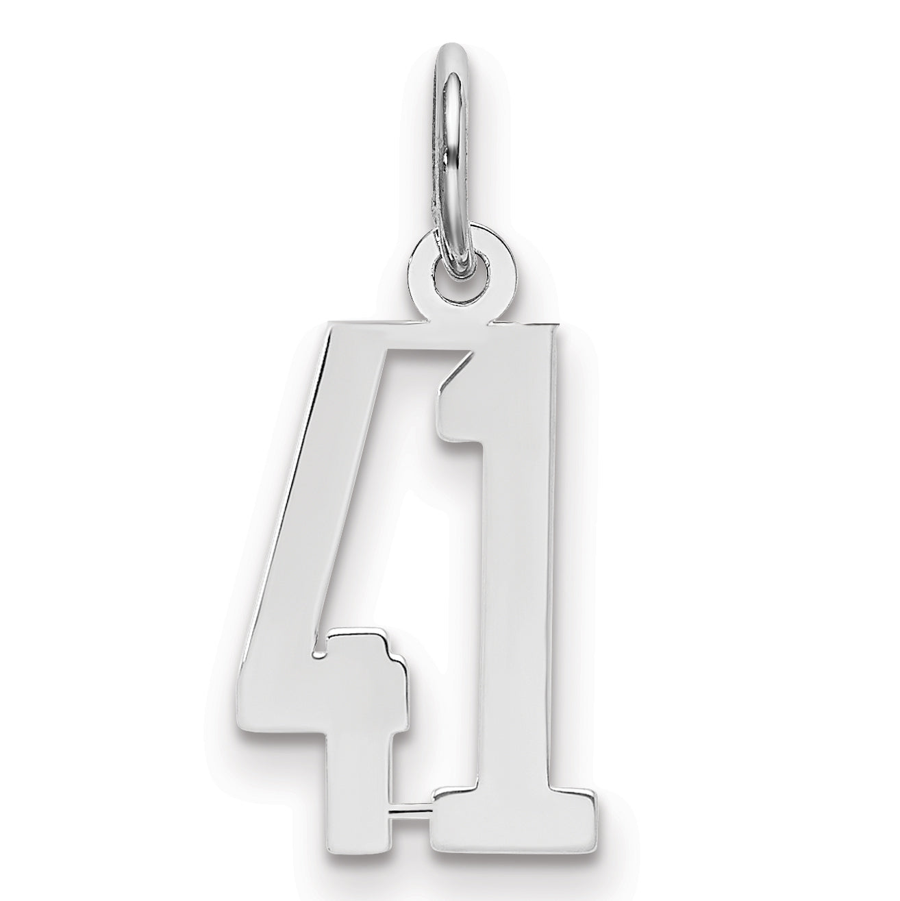 Sterlingsilber Silber/rhodiniert Länglich Zahl 41 Charm