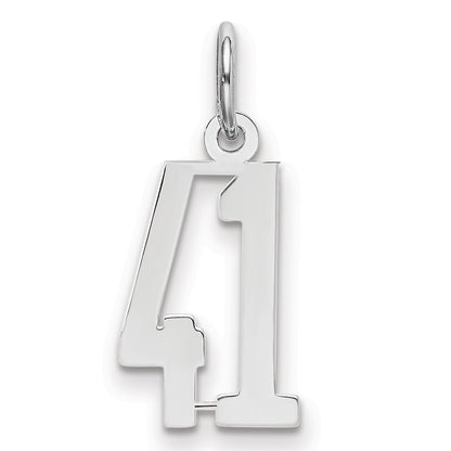 Sterlingsilber Silber/rhodiniert Länglich Zahl 41 Charm