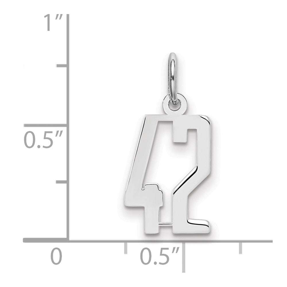 Sterlingsilber Silber/rhodiniert Länglich Zahl 42 Charm