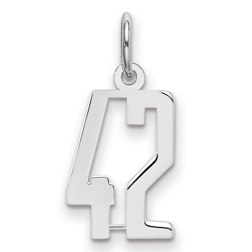 Sterlingsilber Silber/rhodiniert Länglich Zahl 42 Charm