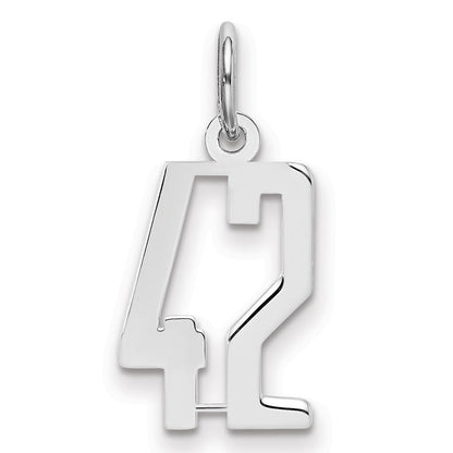 Sterlingsilber Silber/rhodiniert Länglich Zahl 42 Charm