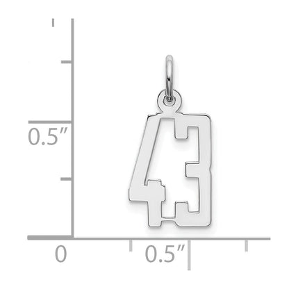 Sterlingsilber Silber/rhodiniert Länglich Zahl 43 Charm
