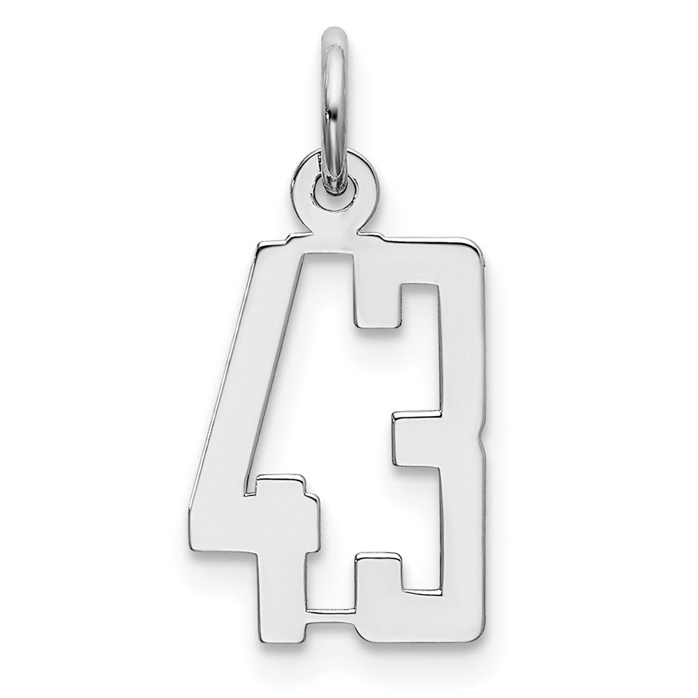 Sterlingsilber Silber/rhodiniert Länglich Zahl 43 Charm