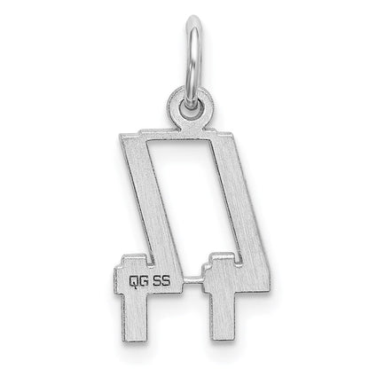 Sterlingsilber Silber/rhodiniert Länglich Zahl 44 Charm