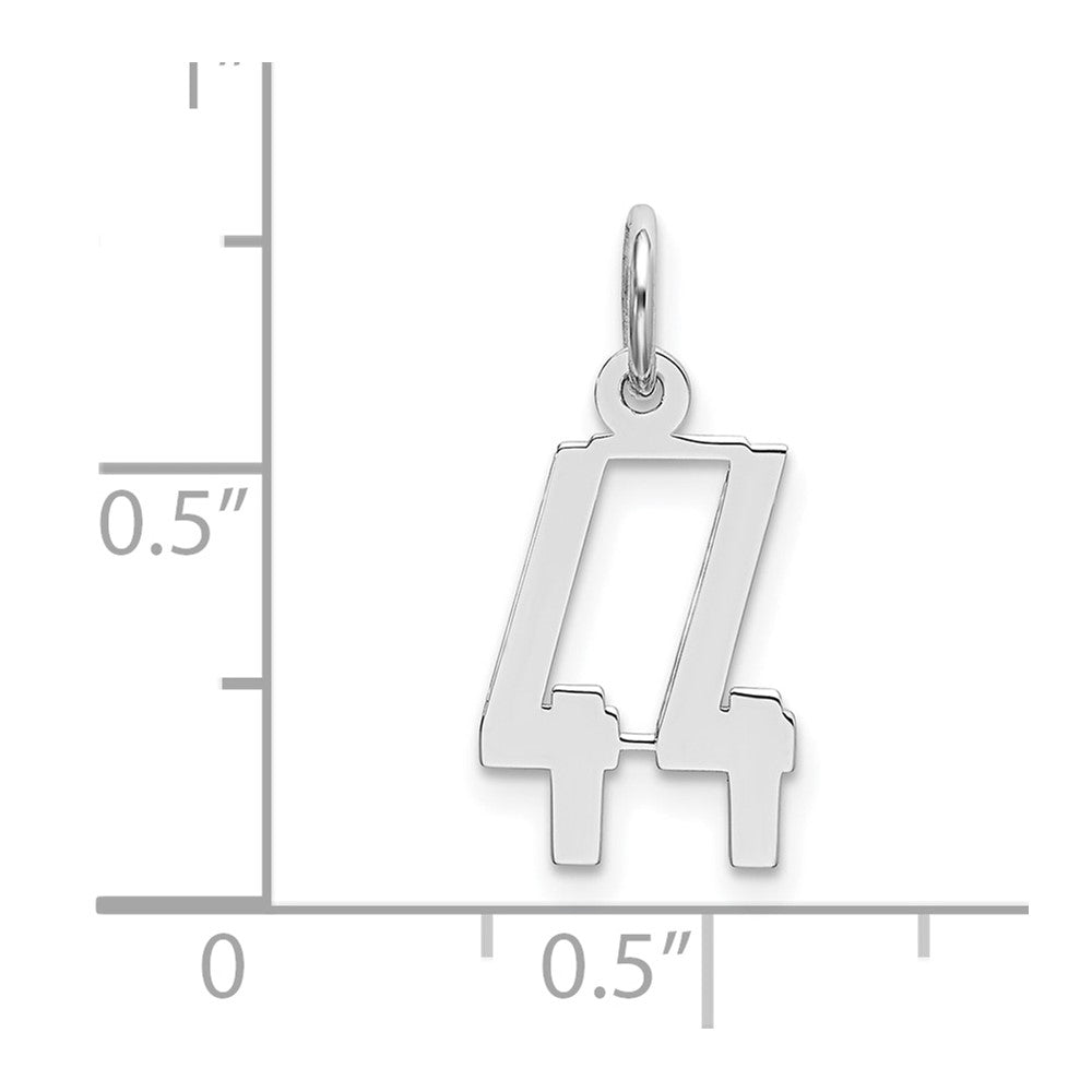 Sterlingsilber Silber/rhodiniert Länglich Zahl 44 Charm