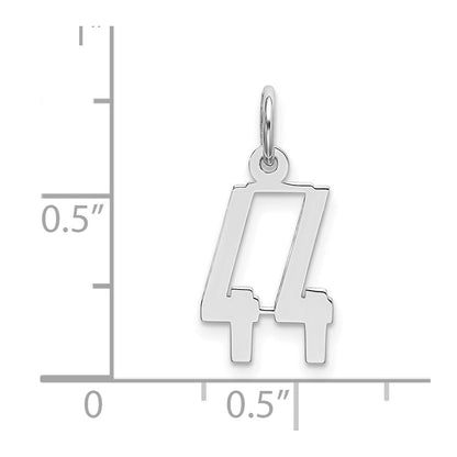 Sterlingsilber Silber/rhodiniert Länglich Zahl 44 Charm