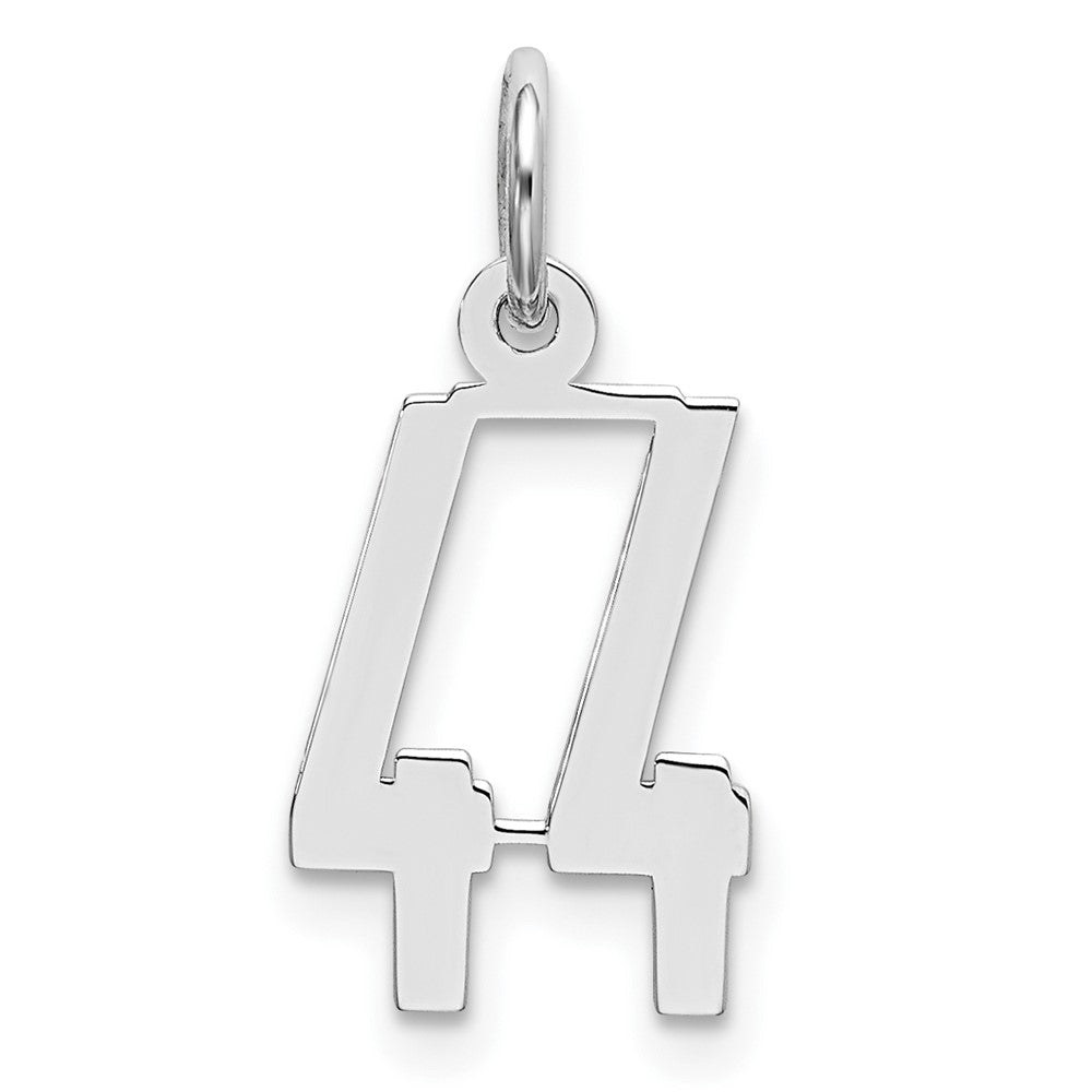 Sterlingsilber Silber/rhodiniert Länglich Zahl 44 Charm